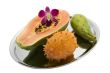 Papaya, prickly pear, Kiwano, Orchid