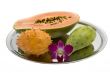 Papaya, prickly pear, Kiwano, Orchid