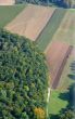 Aerial view of a german forest and  meadows