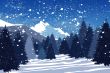 Winter forest in the mountains