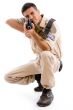soldier going to shoot with gun