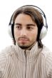 young guy male enjoying music with headphones