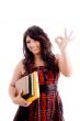 college student showing ok sign