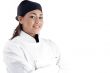close up view of professional female chef