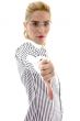 side view of businesswoman with thumbs down