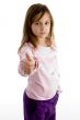 cute girl showing thumbs up