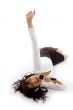 high angle view of young female singer