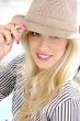 close view of woman with hat