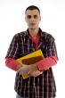 student holding books