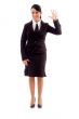 young businesswoman showing counting hand gesture