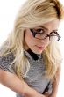 high angle view of woman wearing eyeglasses