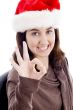 woman with ok hand gesture
