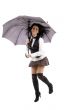 woman jumping holding an umbrella