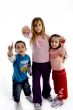 pointing sweet little children