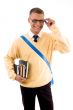 smiling student with his books