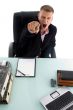 young manager pointing in an office
