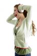 female shouting while listening to music