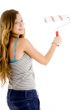pretty girl looking backward