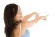 young girl pointing