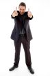 businessman pointing towards camera