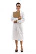front view of doctor holding writing pad
