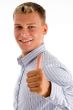 handsome man with thumbs up