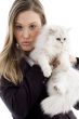 young model posing with her kitten