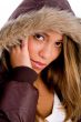 portrait of young female with winter coat