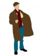 man holding coat
