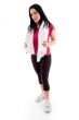 front view of standing woman on white background