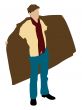 man showing coat