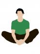 man sitting folding his legs