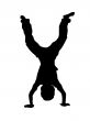 trendy dancer in hand stand position