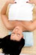 top view of resting spa woman