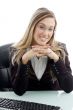 female sitting on chair