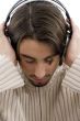 young guy male enjoying music with headphones