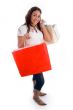 standing woman holding shopping bags