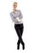 front view of businesswoman with folded hands