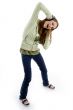 female crazy for music