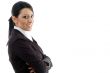 side view of young businesswoman