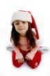 pretty girl wearing christmas hat