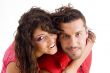 loving american couple hugging
