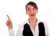 portrait of happy pointing professional
