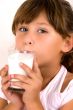 girl going to drink the milk