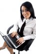 young manager working on laptop