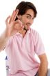 young man with hand gesture