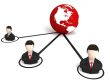 businessmen with globe