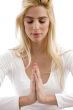 front view of woman practicing meditation