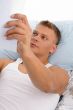 resting man reading report