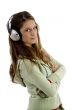 female listening to music